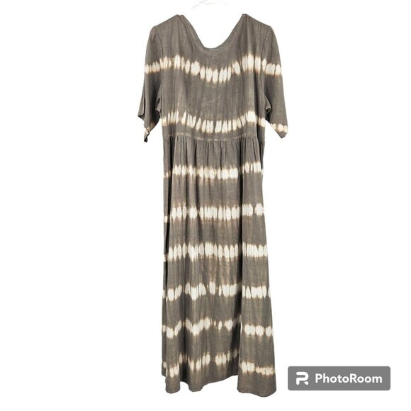 Sole by Mare Sole Amore Dress Gray Tie Dye Long Linen Blend Lagenlook NWT Size L - Picture 2 of 7